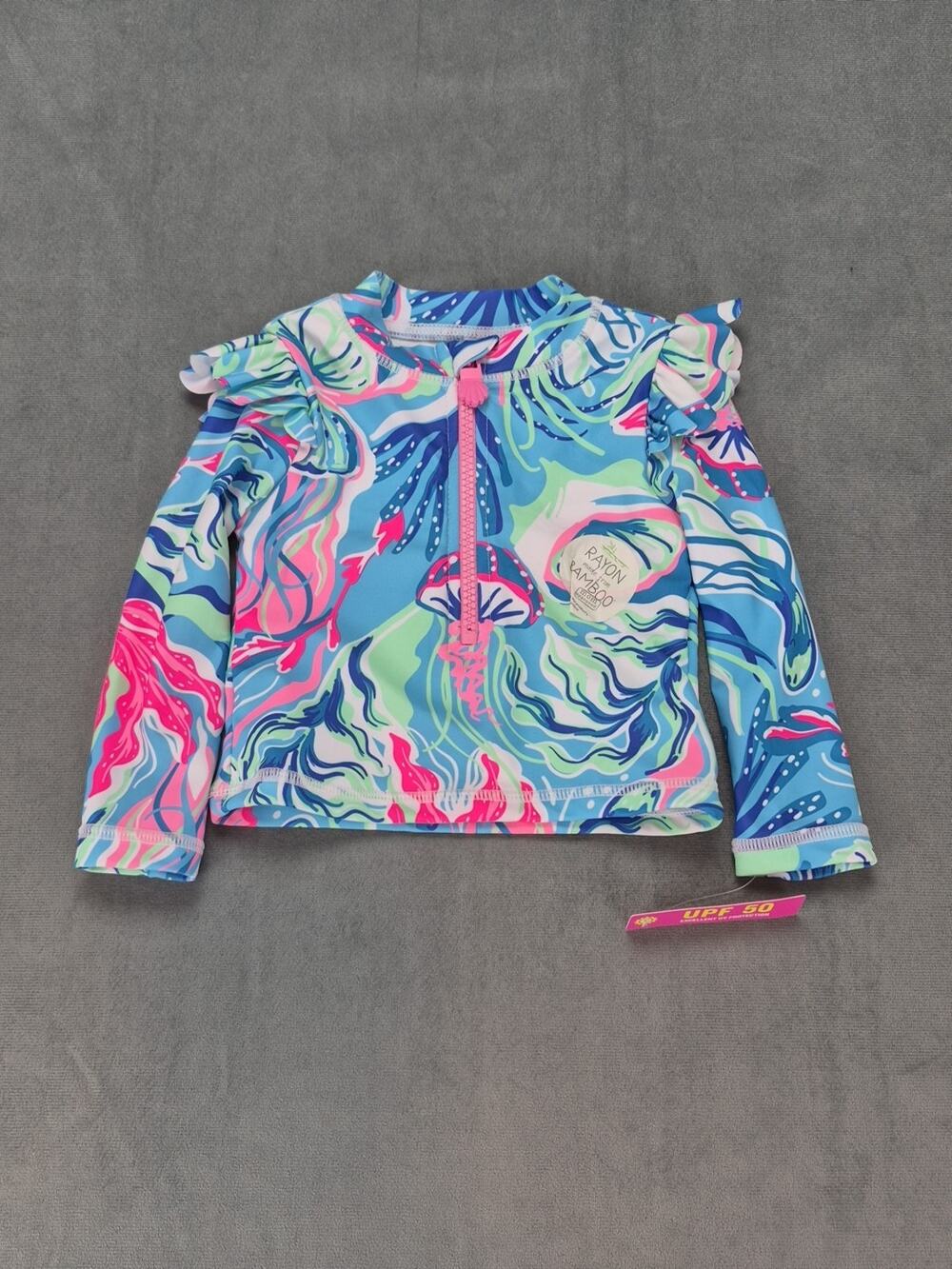 Tommy Bahama Infant Girl Swimsuit Swim Shirt Size 12 Month Sea Creatures
